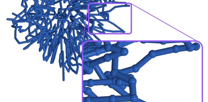 A 3D structure of the yeast genome reconstructed computationally based on Hi-C data (Tamir Tuller's lab)